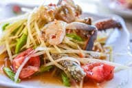 Raw Fresh Sea Crab Salad with Thai Spicy Sauce
